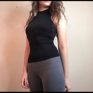 Tight black high neck top